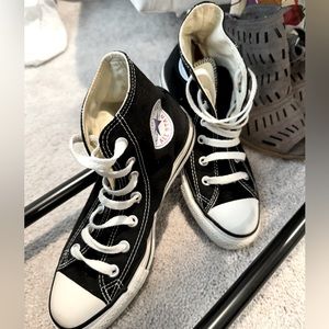 Black and white high top Converse